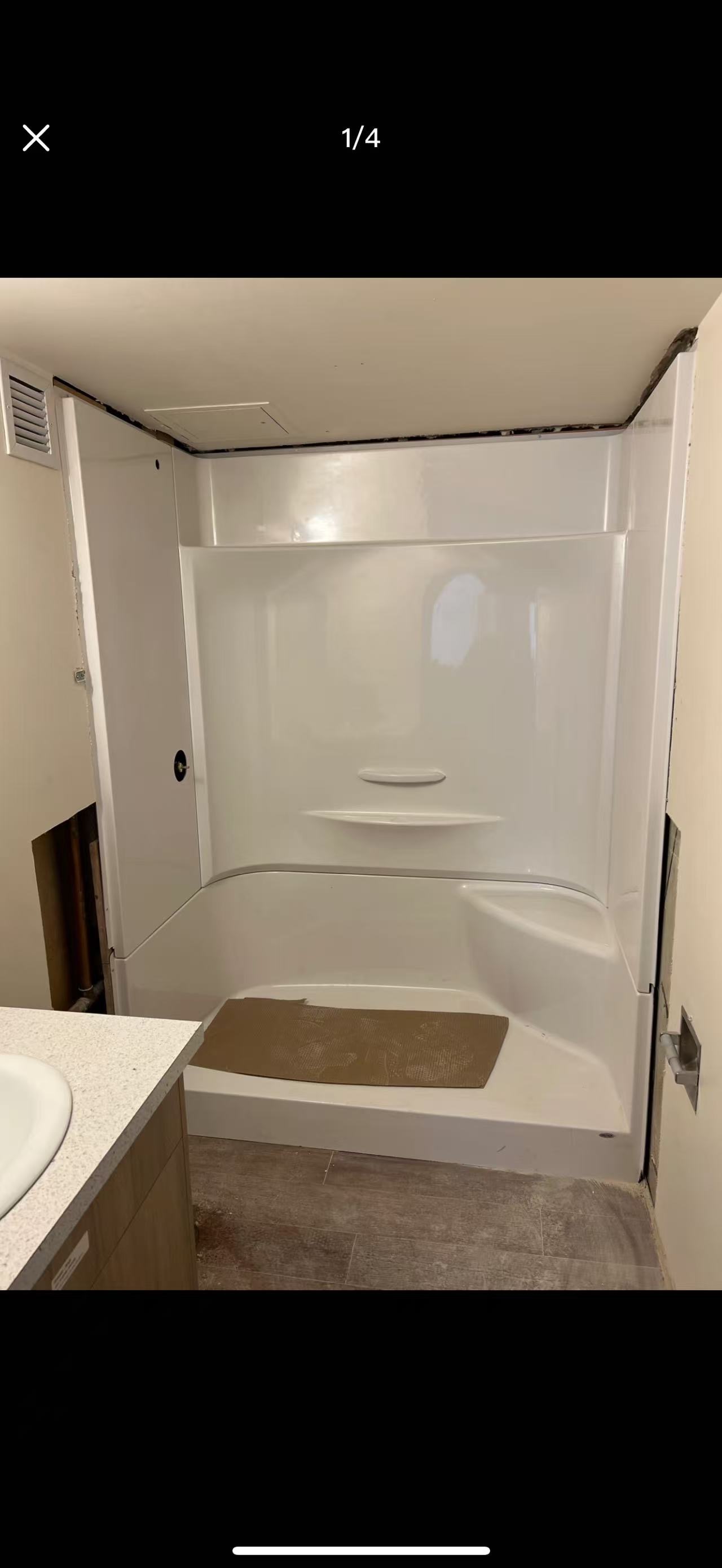 Tub and shower remodel in progress